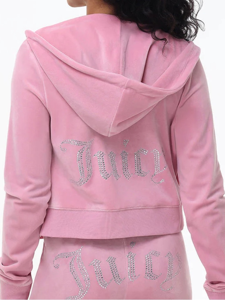 Juicy Couture Light Pink Velour Zip Hoodie Jacket